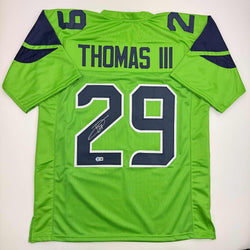 Autographed/Signed Earl Thomas III Seattle Green Football Jersey Beckett BAS COA