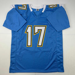 Facsimile Autographed Philip Rivers Los Angeles LA Powder Blue Reprint Laser Auto Football Jersey Size Men's XL (ONLINE ORDER ONLY)