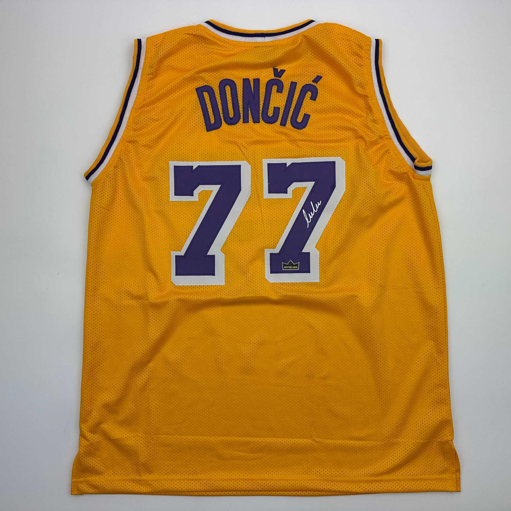 Facsimile Autographed Luka Doncic Los Angeles LA Yellow Reprint Laser Auto Basketball Jersey Size Men's XL (ONLINE ORDER ONLY)