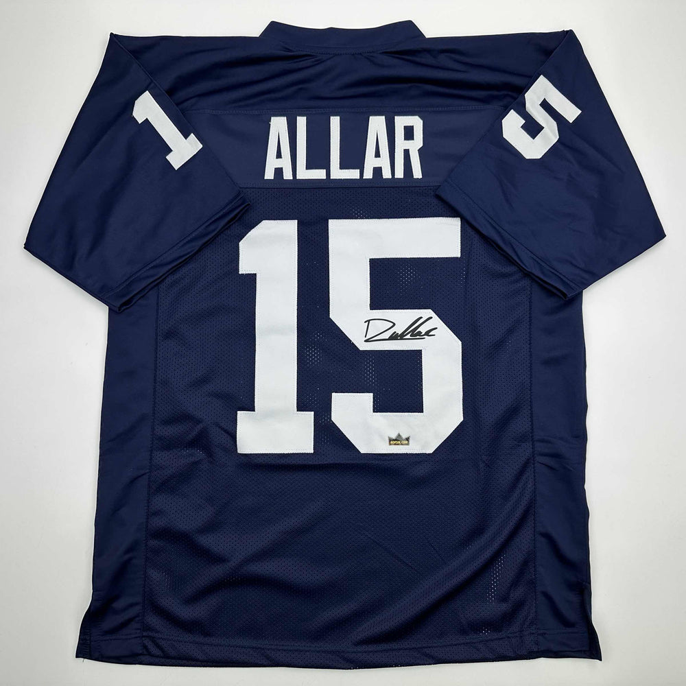 Facsimile Autographed Drew Allar Penn State Blue Reprint Laser Auto College Football Jersey Size Men's XL (ONLINE ORDER ONLY)