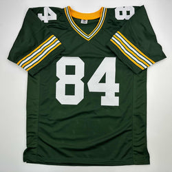 Facsimile Autographed Sterling Sharpe Green Bay Green Reprint Laser Auto Football Jersey Size Men's XL (ONLINE ORDER ONLY)