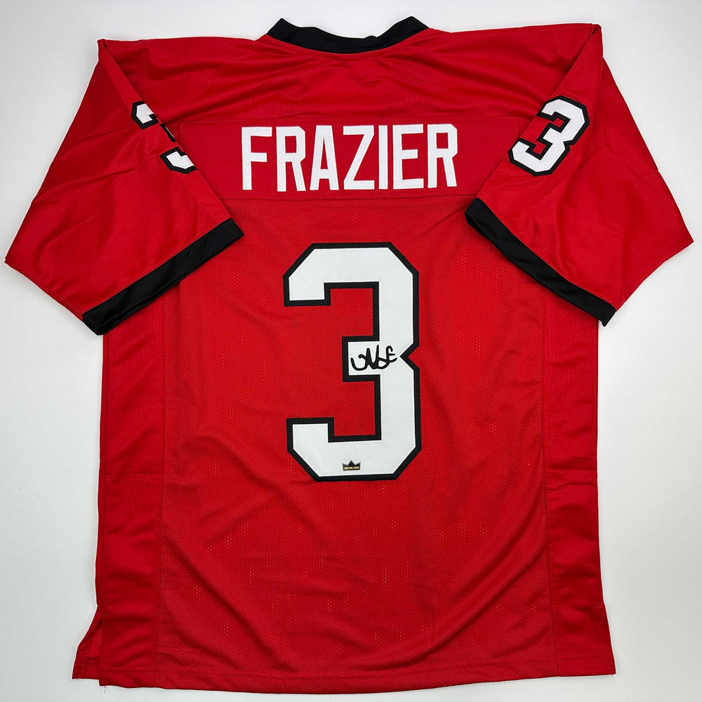 Facsimile Autographed Nate Frazier Georgia Red Reprint Laser Auto College Football Jersey Size Men's XL (ONLINE ORDER ONLY)