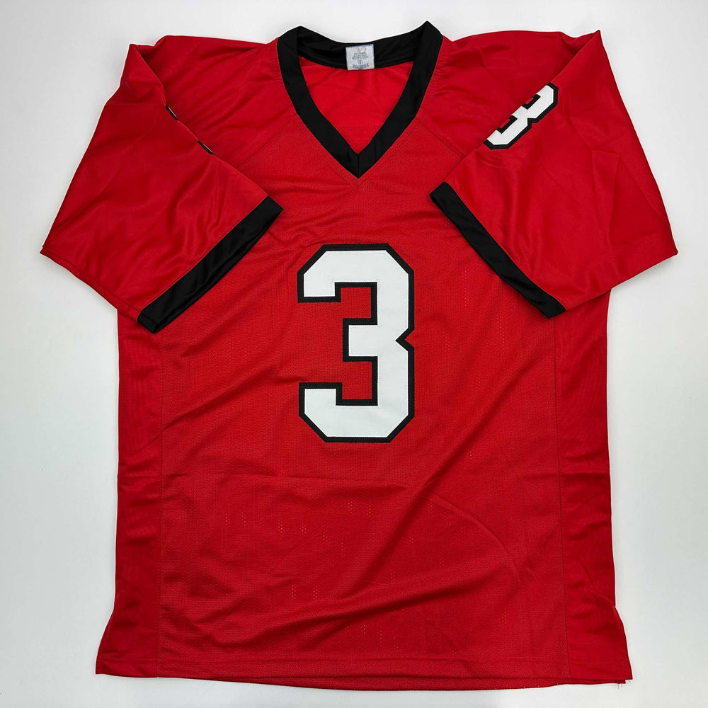 Facsimile Autographed Nate Frazier Georgia Red Reprint Laser Auto College Football Jersey Size Men's XL (ONLINE ORDER ONLY)