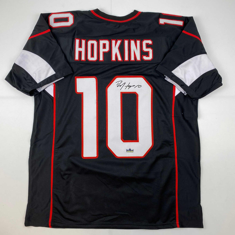 Facsimile Autographed DeAndre Hopkins Arizona Black Reprint Laser Auto Football Jersey Size Men's XL (ONLINE ORDER ONLY)