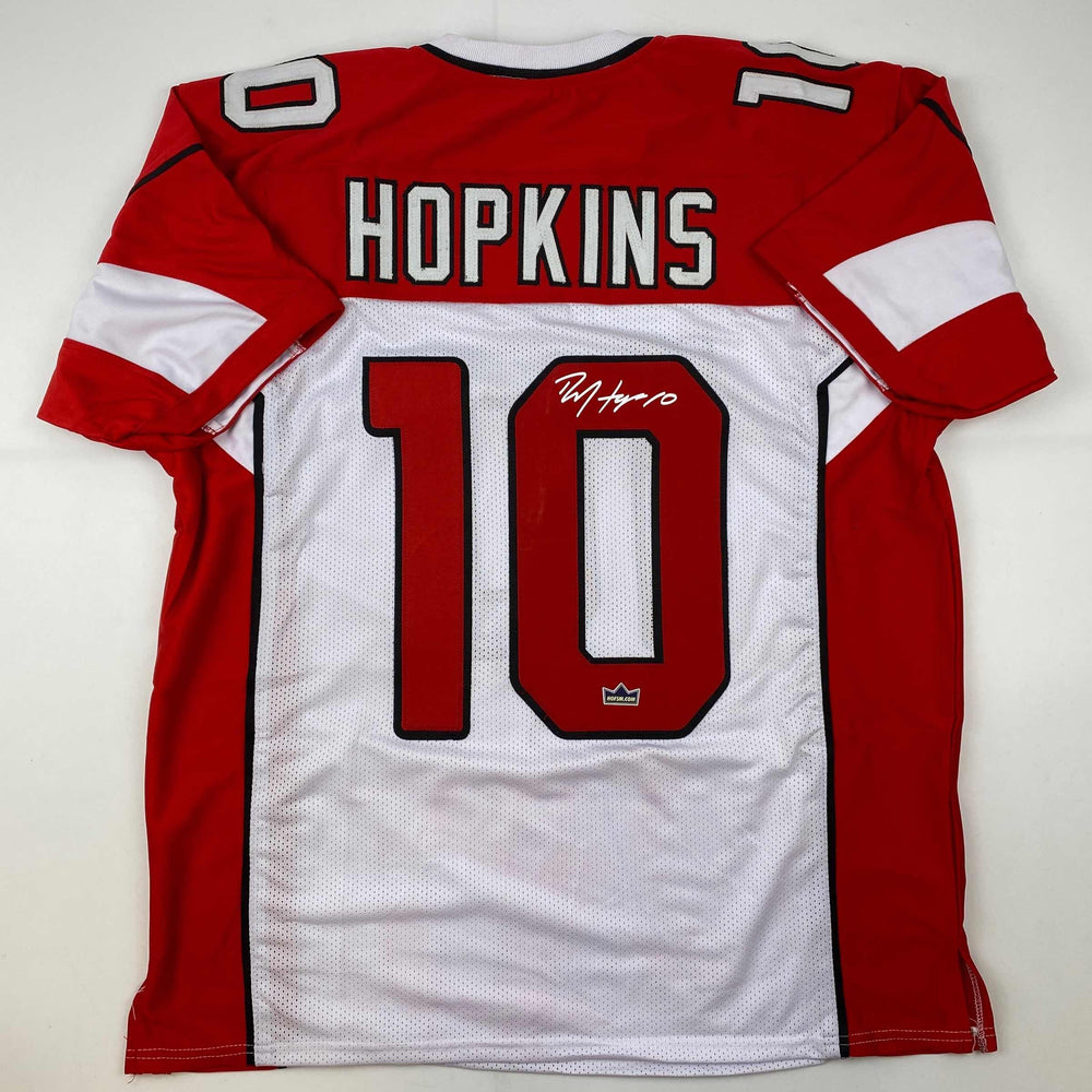 Facsimile Autographed DeAndre Hopkins Arizona White Reprint Laser Auto Football Jersey Size Men's XL (ONLINE ORDER ONLY)
