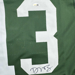 Autographed/Signed Dontayvion Wicks Green Bay Green Football Jersey JSA COA