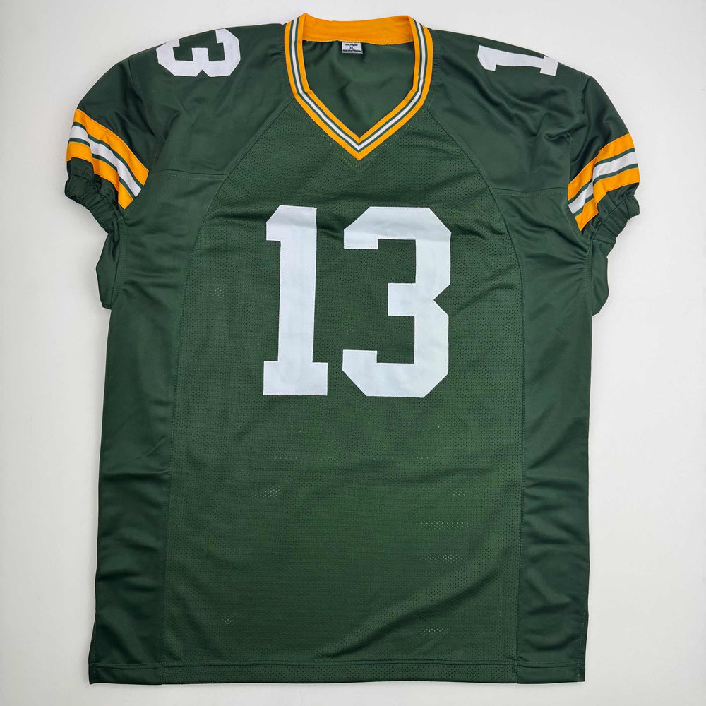 Autographed/Signed Dontayvion Wicks Green Bay Green Football Jersey JSA COA