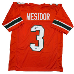 Autographed/Signed Akheem Mesidor Miami Orange College Football Jersey Beckett BAS COA