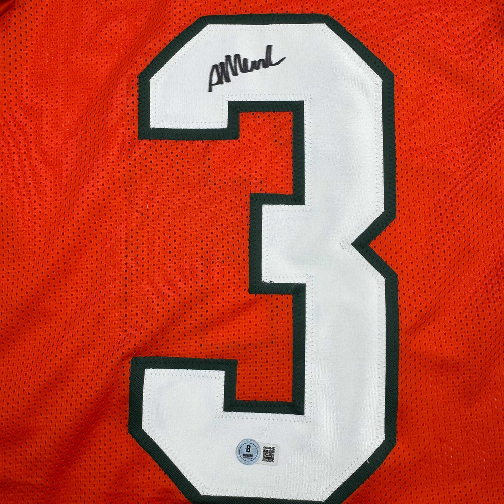 Autographed/Signed Akheem Mesidor Miami Orange College Football Jersey Beckett BAS COA