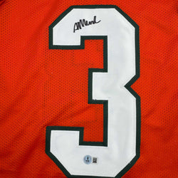 Autographed/Signed Akheem Mesidor Miami Orange College Football Jersey Beckett BAS COA
