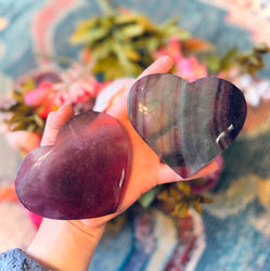 Large CANDY Fluorite Hearts, Ethically sourced Crystal Hearts (ONLINE ORDER ONLY)