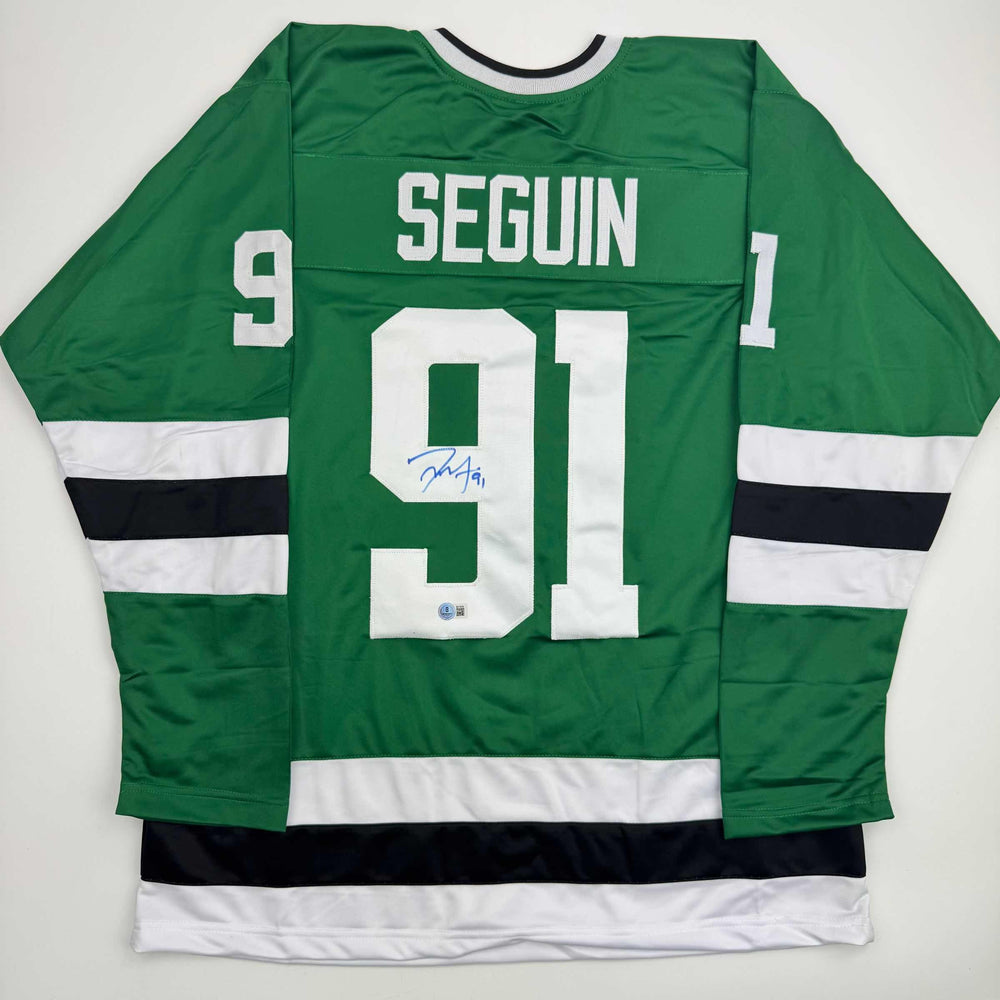 Autographed/Signed Tyler Seguin Dallas Green Hockey Jersey Beckett BAS COA
