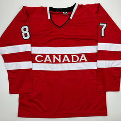 Facsimile Autographed Sidney Crosby Canada Red 2025 4 Nations Face-Off Reprint Laser Auto Hockey Jersey Size Men's XL (ONLINE ORDER ONLY)