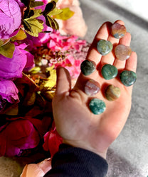 2 cm Crystal Hearts for Valentines Day, You Choose Red Jasper, Fluorite, Carnelian, Rose Quartz, Moss Agate, Yellow (ONLINE ORDER ONLY)