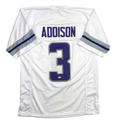 Autographed/Signed Jordan Addison Minnesota White Alternate Football Jersey JSA COA