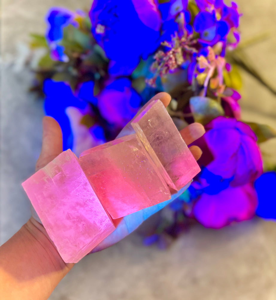 Optical Calcite, Glows PINK Under UV Light, Fluorescent Minerals (ONLINE ORDER ONLY)