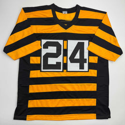 Autographed/Signed Joey Porter Jr. Pittsburgh Bumble Bee Football Jersey JSA COA