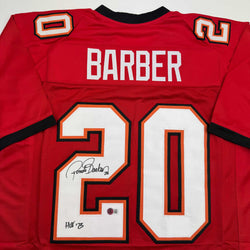 Autographed/Signed Ronde Barber HOF 23 Tampa Bay Red Football Jersey Beckett BAS COA