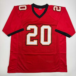 Autographed/Signed Ronde Barber HOF 23 Tampa Bay Red Football Jersey Beckett BAS COA