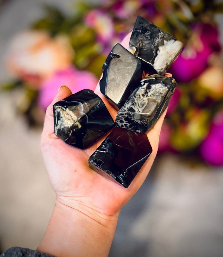 Volcano Agate Tumbled Freecubes, UV Green Fluorescent Minerals (ONLINE ORDER ONLY)