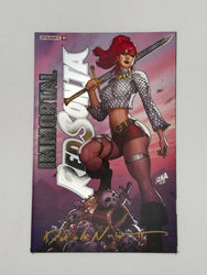 [SIGNED by David Nakayama] IMMORTAL RED SONJA #1 DAVID NAKAYAMA EXCLUSIVE FOIL STAMPED LOGO VAR (11/30/2022) (ONLINE ORDER ONLY)