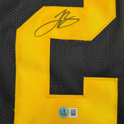 Autographed/Signed Le'Veon LeVeon Bell Pittsburgh Black Color Rush Football Jersey JSA COA
