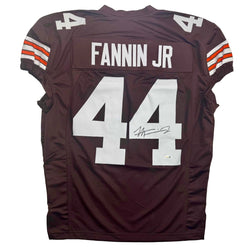 Autographed/Signed Harold Fannin Jr. Cleveland Football Brown Jersey JSA COA