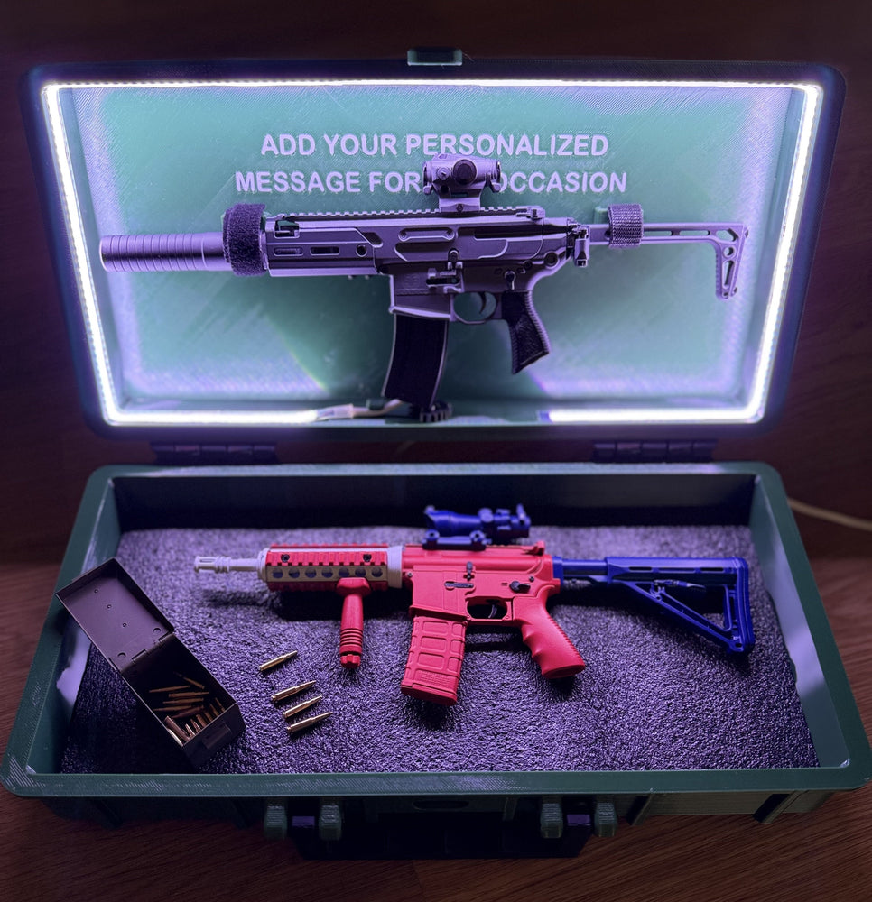 PRE-ORDER RC Hop Up Parts 1/3 Scale Replica Gun Case with LED RGB COB Lights | Fits Goat Guns® Models (ONLINE ORDER ONLY)