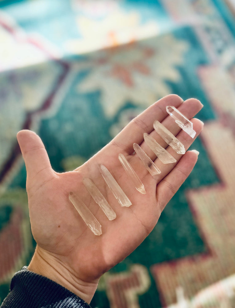 Silver Quartz Points, Raw Clear Quartz Points from Brazil
