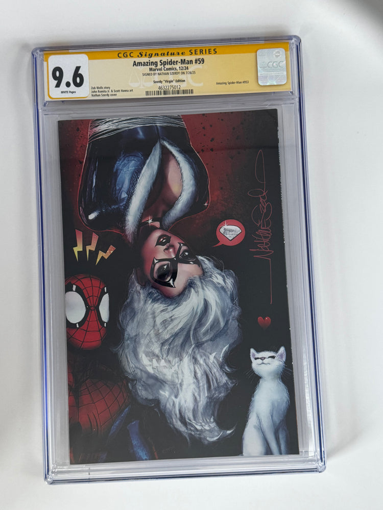 [Signed by Nathan Szerdy] Amazing Spider-Man #59 CGC 9.6 Yellow Label Szerdy Exclusive Virgin Var) (ONLINE ORDER ONLY)