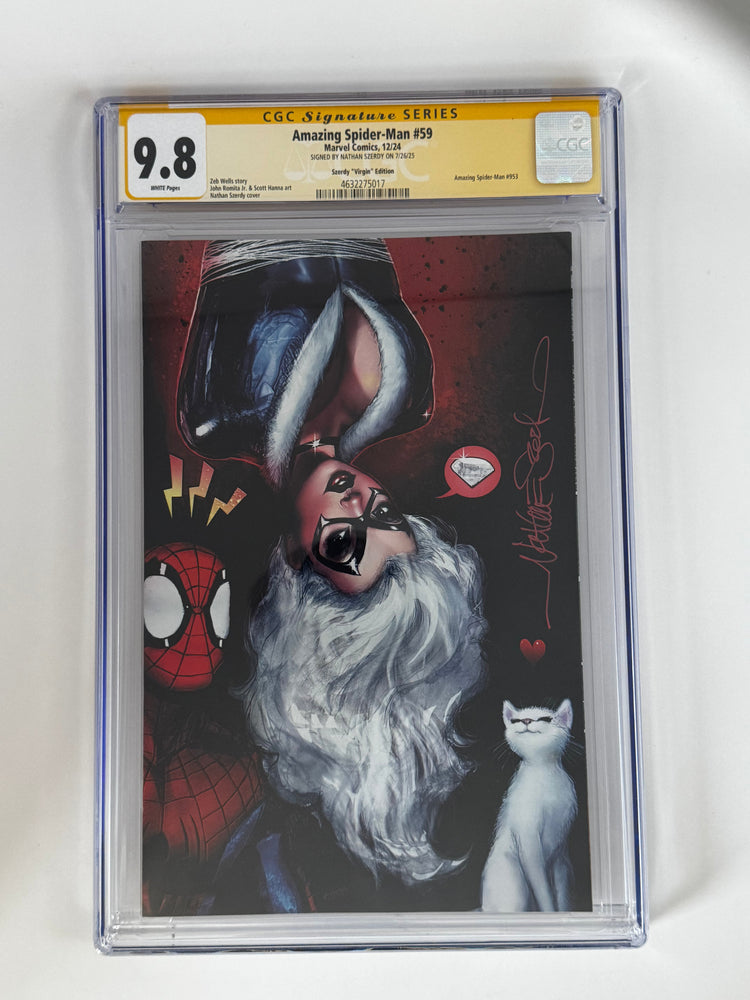 [Signed by Nathan Szerdy] Amazing Spider-Man #59 CGC 9.8 Yellow Label Szerdy Exclusive Virgin Var (ONLINE ORDER ONLY)