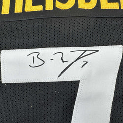Facsimile Autographed Ben Roethlisberger Pittsburgh Black Reprint Laser Auto Football Jersey Size Men's XL (ONLINE ORDER ONLY)