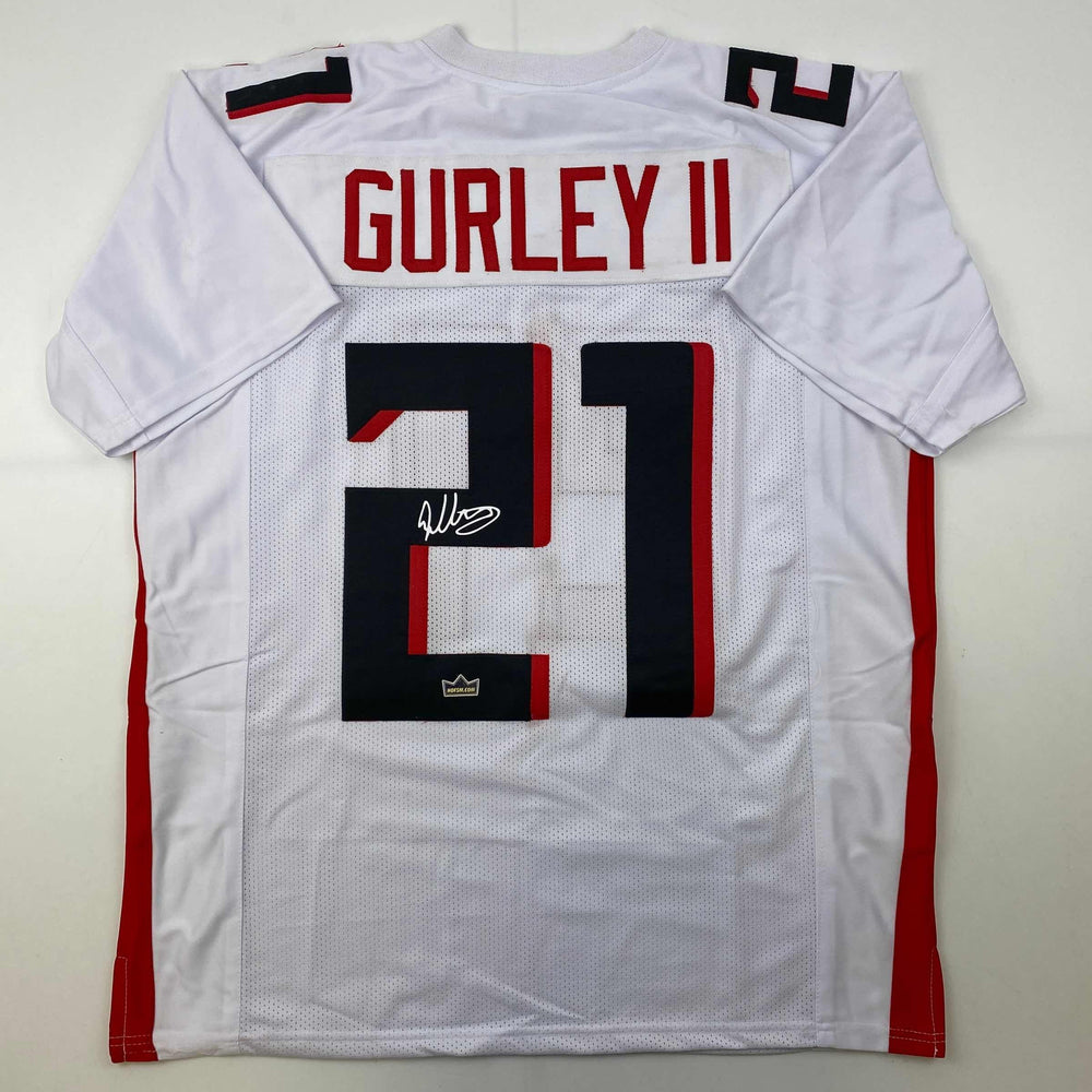 Facsimile Autographed Todd Gurley II Atlanta White Reprint Laser Auto Football Jersey Size Men's XL (ONLINE ORDER ONLY)