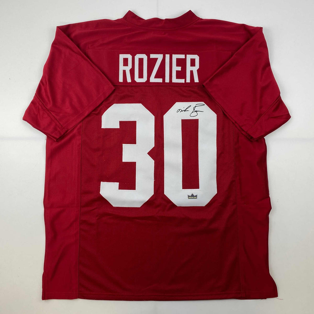 Facsimile Autographed Mike Rozier Nebraska  Red Reprint Laser Auto College Football Jersey Size Men's XL (ONLINE ORDER ONLY)
