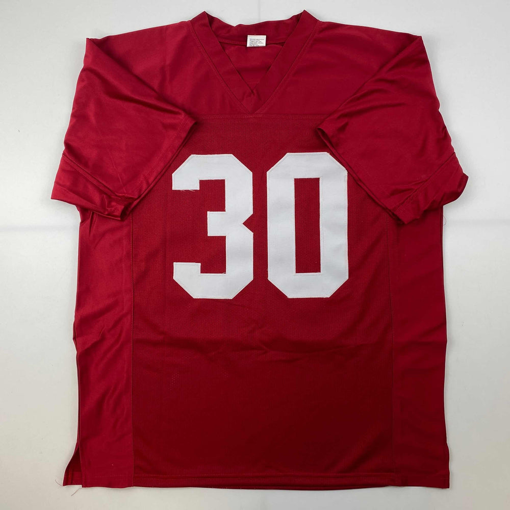 Facsimile Autographed Mike Rozier Nebraska  Red Reprint Laser Auto College Football Jersey Size Men's XL (ONLINE ORDER ONLY)