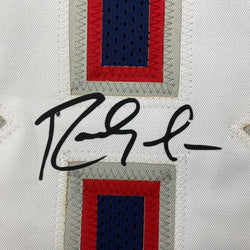 Facsimile Autographed Randy Moss New England Blue Reprint Laser Auto Football Jersey Size Men's XL (ONLINE ORDER ONLY)