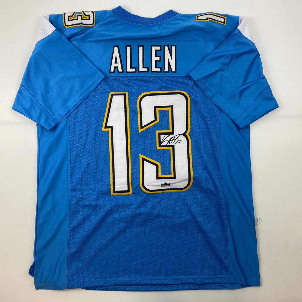 Facsimile Autographed Keenan Allen Los Angeles LA Powder Blue Reprint Laser Auto Football Jersey Size Men's XL (ONLINE ORDER ONLY)
