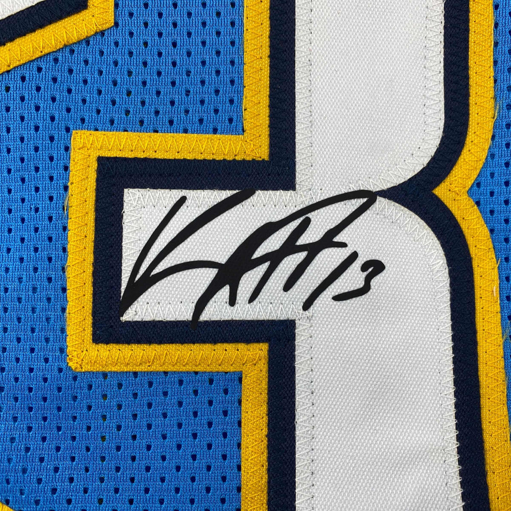 Facsimile Autographed Keenan Allen Los Angeles LA Powder Blue Reprint Laser Auto Football Jersey Size Men's XL (ONLINE ORDER ONLY)