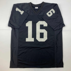 Facsimile Autographed Jim Plunkett Oakland Las Vegas Black Reprint Laser Auto Football Jersey Size Men's XL (ONLINE ORDER ONLY)
