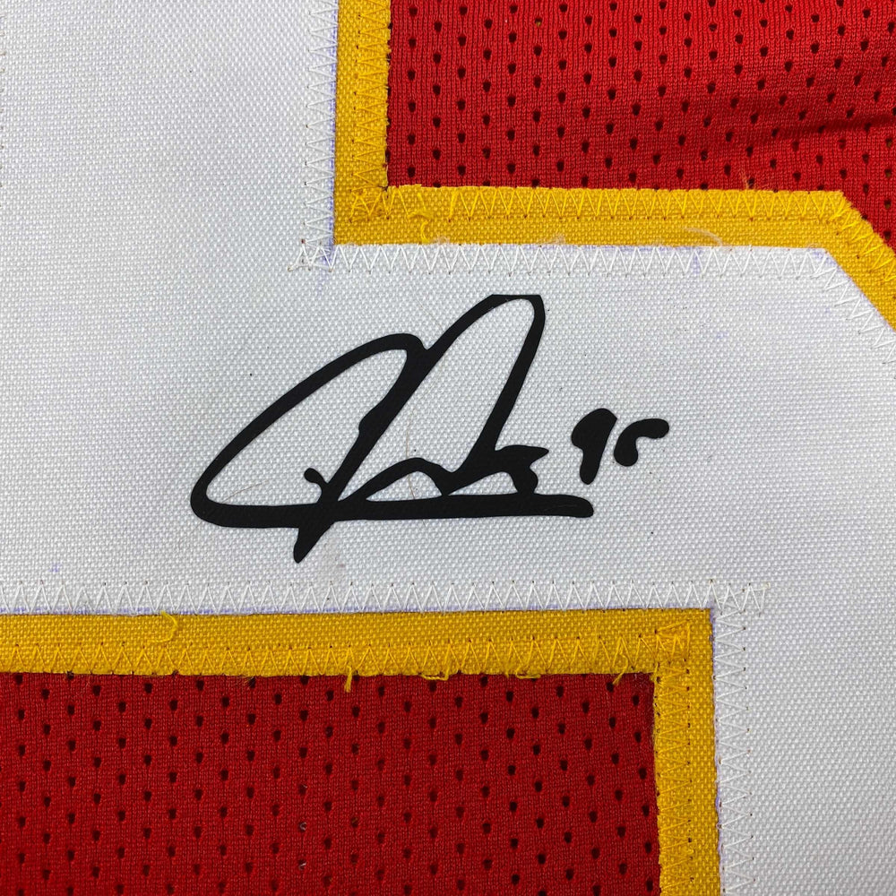 Facsimile Autographed Chris Jones Kansas City Red Reprint Laser Auto Football Jersey Size Men's XL (ONLINE ORDER ONLY)