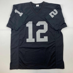 Facsimile Autographed Ken Stabler Oakland Las Vegas Black Reprint Laser Auto Football Jersey Size Men's XL (ONLINE ORDER ONLY)