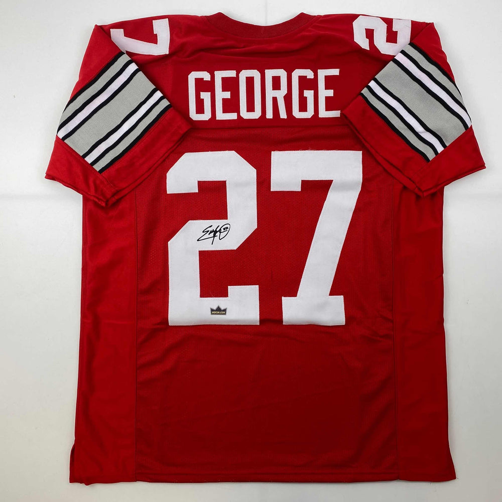 Facsimile Autographed Eddie George Ohio State Red Reprint Laser Auto College Football Jersey Size Men's XL (ONLINE ORDER ONLY)