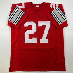 Facsimile Autographed Eddie George Ohio State Red Reprint Laser Auto College Football Jersey Size Men's XL (ONLINE ORDER ONLY)