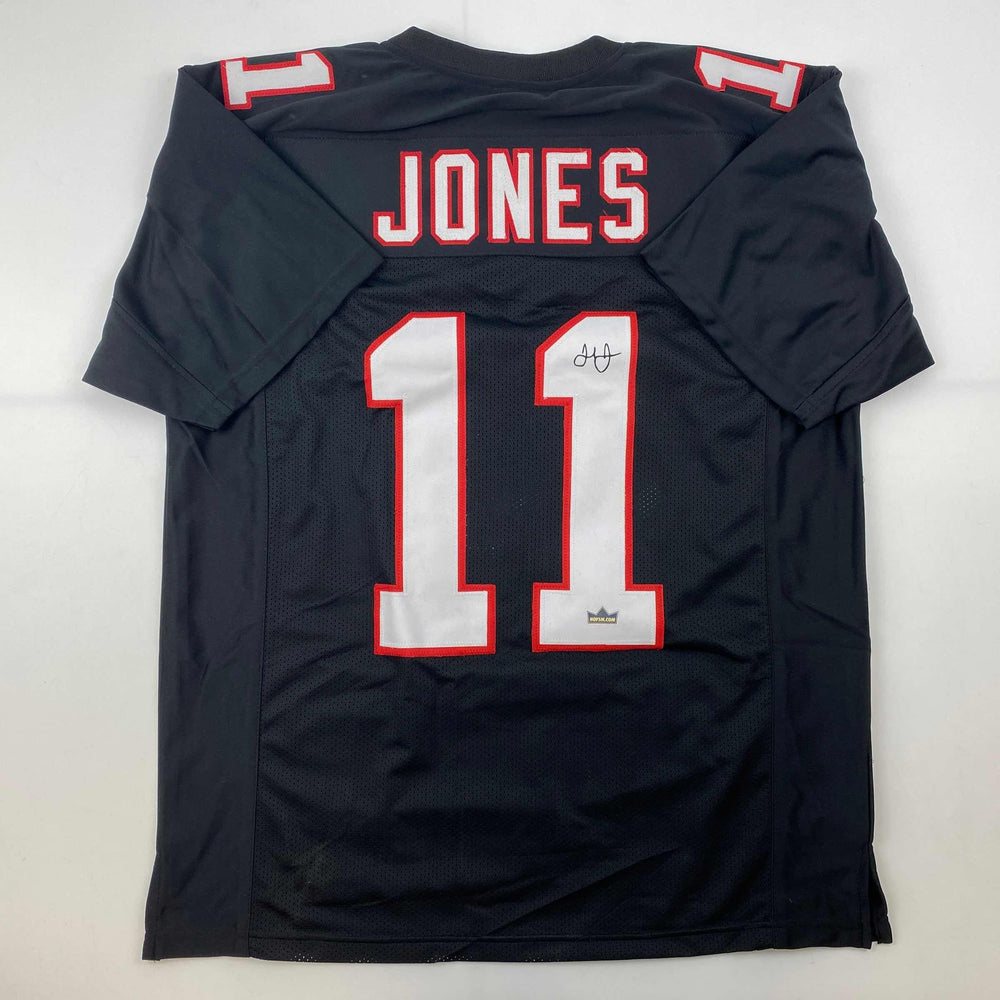 Facsimile Autographed Julio Jones Atlanta Black Retro Reprint Laser Auto Football Jersey Size Men's XL (ONLINE ORDER ONLY)