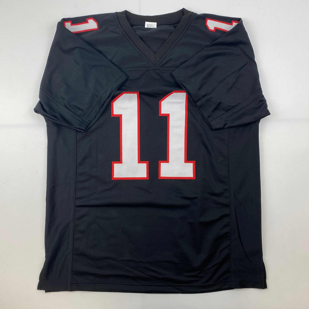 Facsimile Autographed Julio Jones Atlanta Black Retro Reprint Laser Auto Football Jersey Size Men's XL (ONLINE ORDER ONLY)