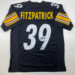 Facsimile Autographed Minkah Fitzpatrick Pittsburgh Black Reprint Laser Auto Football Jersey Size Men's XL (ONLINE ORDER ONLY)
