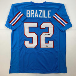 Facsimile Autographed Robert Brazile Houston Blue Reprint Laser Auto Football Jersey Size Men's XL (ONLINE ORDER ONLY)