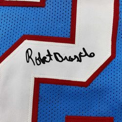 Facsimile Autographed Robert Brazile Houston Blue Reprint Laser Auto Football Jersey Size Men's XL (ONLINE ORDER ONLY)