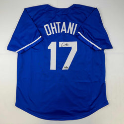 Facsimile Autographed Shohei Ohtani Los Angeles LA Blue Reprint Laser Auto Baseball Jersey Size Men's XL (ONLINE ORDER ONLY)