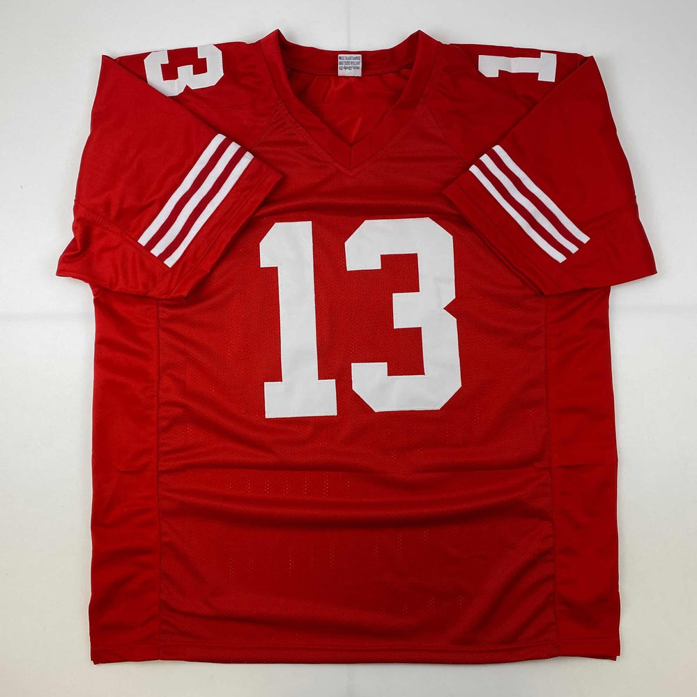 Facsimile Autographed Brock Purdy San Francisco Red Reprint Laser Auto Football Jersey Size Men's XL (ONLINE ORDER ONLY)